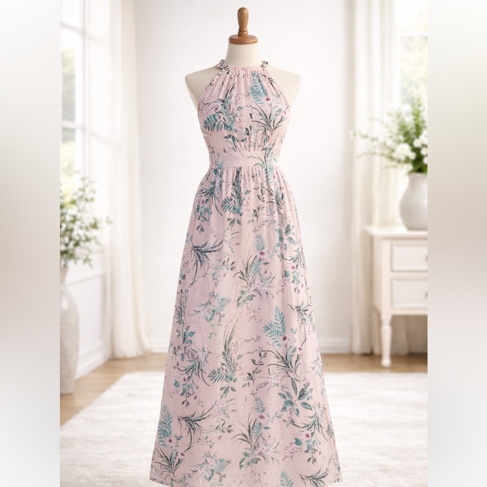 INC International Concepts pink chiffon floral dress